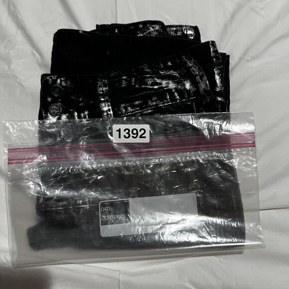 Bebe Jeans Metallic silver Size 27 Black Skinny Denim Pants - Picture 8 of 9